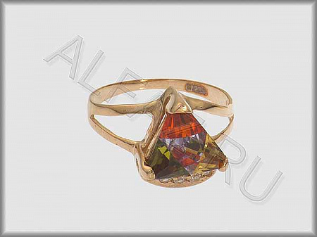 Кольцо "С камнями"  из красного золота 585 пробы с цветными фианитами - ARKF1146