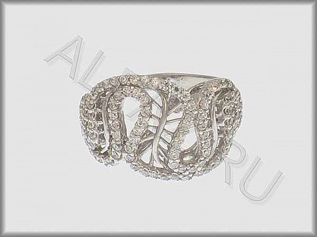 Кольцо коллекции "Каменка" из белого золота 585 пробы с алмазной гранью и фианитами - ARNA3320