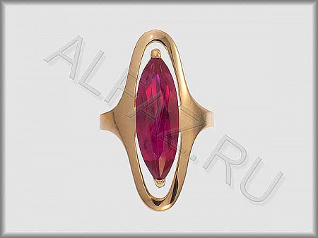 Кольцо "С камнями"  из красного золота 585 пробы с цветными фианитами - ARKF1143