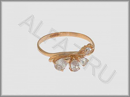 Кольцо "С камнями"  из красного золота 585 пробы с фианитами - ARKF1073