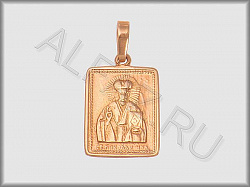 Подвеска "Православная" из красного золота 585 пробы 