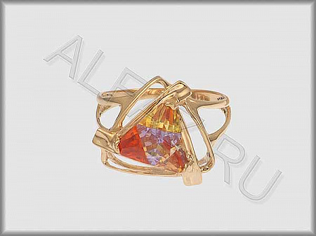 Кольцо "С камнями"  из красного золота 585 пробы с цветными фианитами - ARKF1148