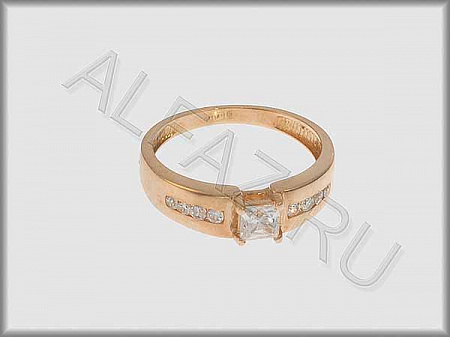 Кольцо "С камнями"  из красного золота 585 пробы с фианитами - ARKF1081