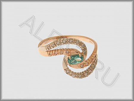 Кольцо "С камнями"  из белого и красного золота 585 пробы с фианитами и цветными фианитами - ARKF4252