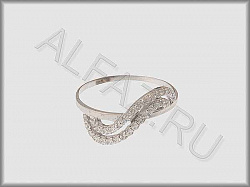 Кольцо коллекции "Каменка" из белого золота 585 пробы 