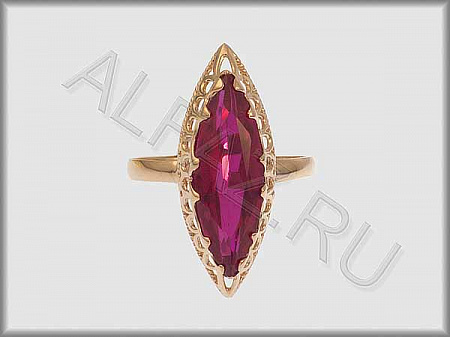 Кольцо "С камнями"  из красного золота 585 пробы с цветными фианитами - ARKF1140