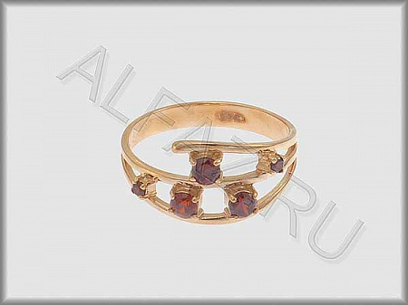 Кольцо "С камнями"  из красного золота 585 пробы с цветными фианитами - ARKF1033
