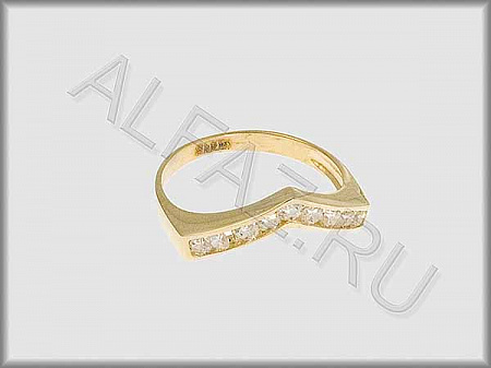 Кольцо коллекции "Дорожка" из желтого золота 585 пробы с фианитами - ARDD2002