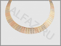 Колье "Клеопатра" из белого, красного и желтого золота  585 пробы с алмазной гранью