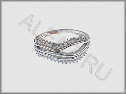 Кольцо из серебра 925 пробы с фианитами