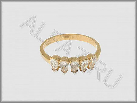 Кольцо "С камнями"  из белого и желтого золота 585 пробы с фианитами - ARKF5070